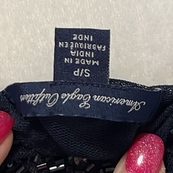 22 American Eagle Outfitters Racerback Bugle Beaded Sheer Dress With Slip Size S - Picture 7 of 7